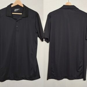 Nike Golf Tour Performance‎ Polo Dri Fit Black 509167-010 Short Sleeve Medium M